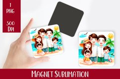 Tropical Family Magnet. Summer Magnet Sublimation Product Image 1