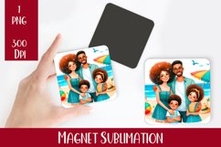 Tropical Family Magnet. Summer Magnet Sublimation Product Image 1