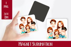 Tropical Family Magnet. Summer Magnet Sublimation Product Image 1