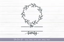 family monogram frame svg cutting file
