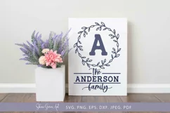 family monogram svg cut file for home farmhouse sign