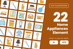 Collection of Home Appliances Element in Flat Illustration Product Image 1