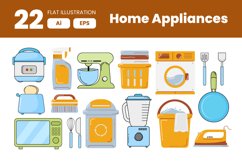 Collection of Home Appliances Element in Flat Illustration Product Image 2