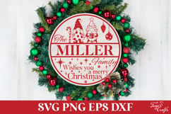 Round Family Christmas Name Sign SVG Cut File Product Image 1