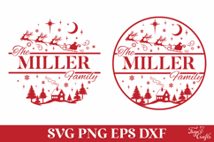 Round Family Christmas Name Sign SVG Cut File Product Image 2