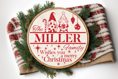 Round Family Christmas Name Sign SVG Cut File Product Image 3