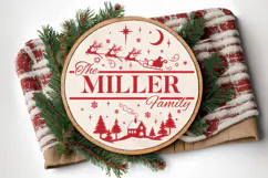 Round Family Christmas Name Sign SVG Cut File Product Image 4