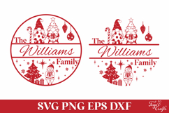 Round Family Christmas Name Sign SVG Cut File Product Image 2