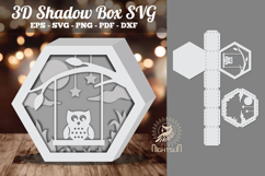Family Owl 3D Shadow Box SVG Product Image 1