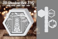 Family Owl 3D Shadow Box SVG Product Image 1