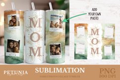 Photo collage tumbler wrap png being used as a sublimation mom tumbler print