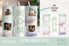 Photo collage tumbler wrap png being used as a sublimation mom tumbler print