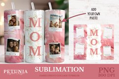 Photo collage tumbler wrap png being used as a sublimation mom tumbler print