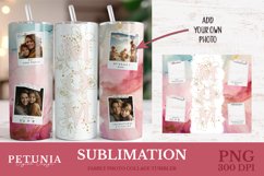 Photo collage tumbler wrap png being used as a sublimation mom tumbler print