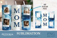 Photo collage tumbler wrap png being used as a sublimation mom tumbler print