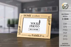 Family Photo Frame Laser Cut. 3D Photo Frame SVG Product Image 1