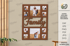 3D Family Photo Frame Laser Cut. Home Decor SVG Product Image 1