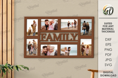 3D Family Photo Frame Laser Cut. Home Decor SVG Product Image 1