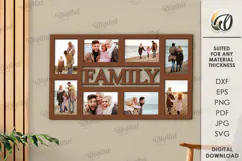 3D Family Photo Frame Laser Cut. Home Decor SVG Product Image 1