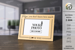 Family Photo Frame Laser Cut. 3D Photo Frame SVG Product Image 1