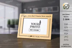 Family Photo Frame Laser Cut. 3D Photo Frame SVG Product Image 1