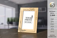 Family Photo Frame Laser Cut. 3D Photo Frame SVG Product Image 1