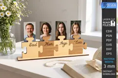 Family Puzzle Photo Frame Laser Cut | Modern Picture Frame Product Image 1