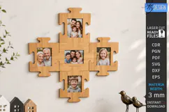 Family Puzzle Photo Frame Laser Cut | Modern Picture Frame Product Image 1