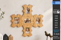 Family Puzzle Photo Frame Laser Cut | Modern Picture Frame Product Image 1