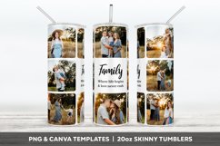 Family Quote Photo Tumbler Wrap, Photo Collage Cup Design