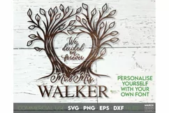 Family Tree SVG with Family Quotes and Last name design for Your gift projects or home decoration.  