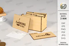 Family Recipe Box Laser Cut. 3D Recipe Cards Holder SVG Product Image 1