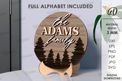 Family Round Sign Laser Cut. Home Decor SVG Product Image 1