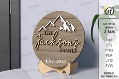 Family Round Sign Laser Cut. Home Decor SVG Product Image 1