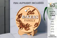 Family Round Sign Laser Cut. Home Decor SVG Product Image 1