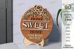 Family Round Sign Laser Cut. Home Decor SVG Product Image 1