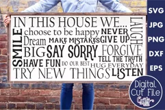 Family Rules Horizontal Farmhouse Home Sign Svg Product Image 1