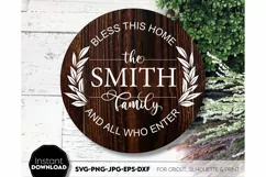 Wreath SVG , Floral svg, Circle SVG, family sign svg Product Image 1