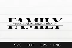 Family SVG, Family split name frame svg, family monogram svg Product Image 1