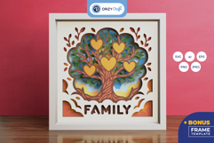 Together We Grow Family Tree 3D Layered Paper Cut Product Image 1