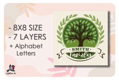 3D Family Tree Colored Shadow box SVG Papercut template Product Image 2