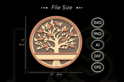 Layered family sign svg file for laser cut with 3D family tree and customizable names