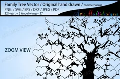 32 hearts with 5 angel wings / 37 heart tree template Product Image 3