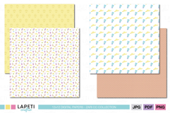 Family vacation memory keeping digital paper set in pastel summer colors