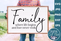 Farmhouse Sign Home Svg | Family Where Life Begins Product Image 1
