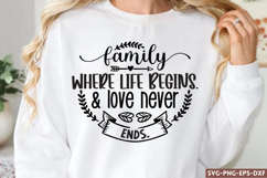Family where life begins SVG, Family Quotes SVG Product Image 1