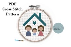 Family With A Son Cross Stitch Pattern PDF File Product Image 1