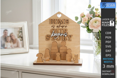 Family Wooden Stand with Figures Laser Cut | 3D Family Tree Product Image 1