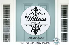 Fancy Family Name Sign SVG | Farmhouse Last Name Sign SVG Product Image 2