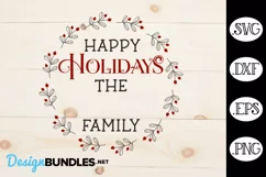 Family Name Christmas Round SVG | Happy Holidays SVG Product Image 2